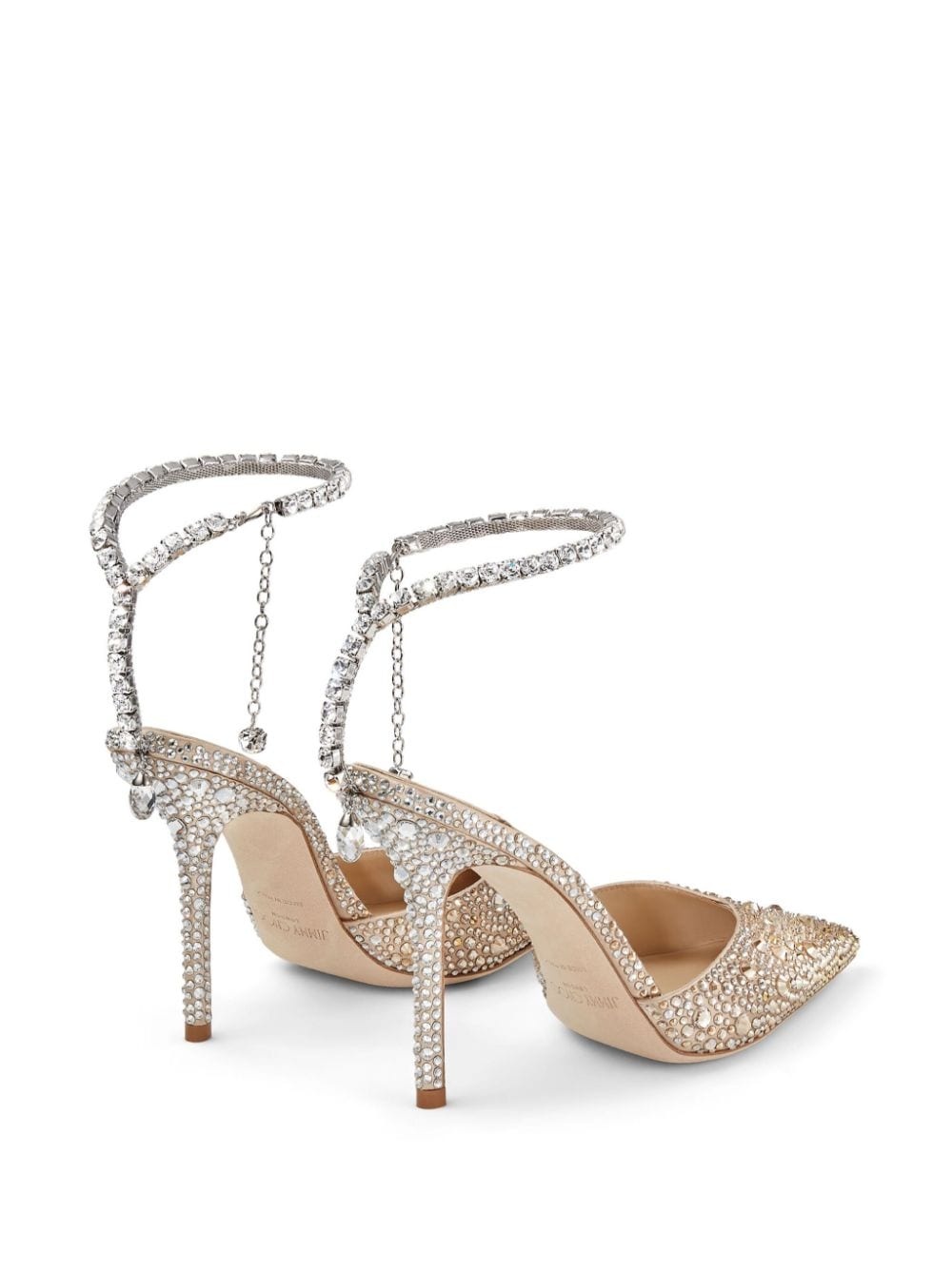 Saeda 100mm crystal-embellished pumps - 3