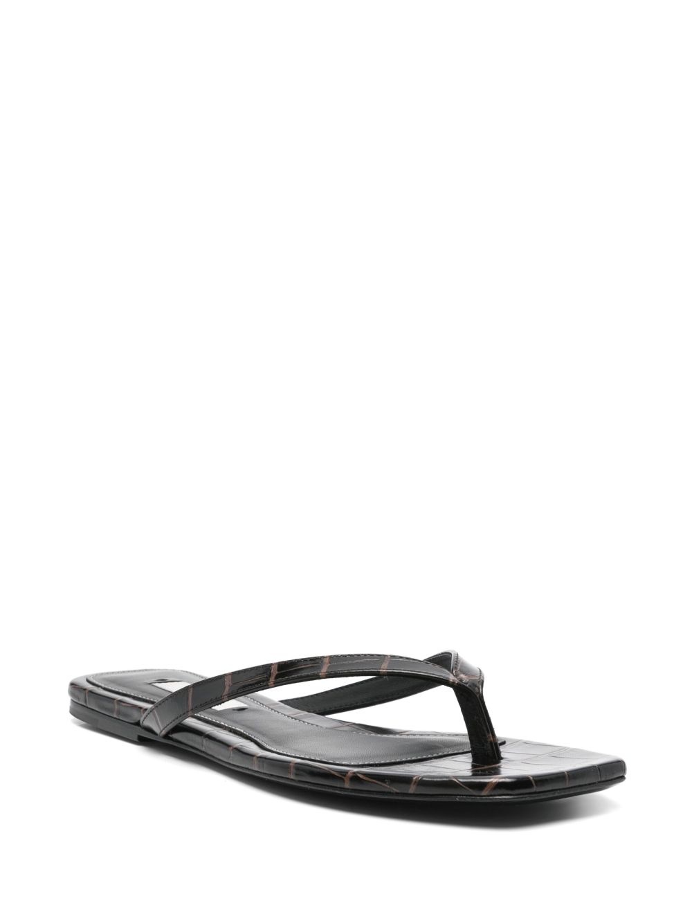 crocodile-embossed flip flops - 2