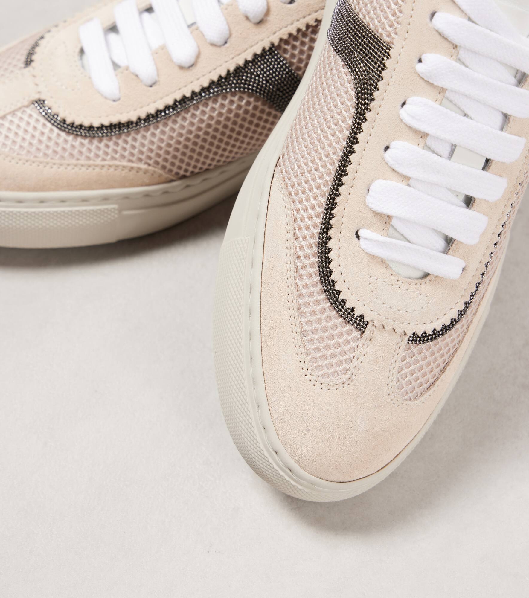 Monili suede and mesh sneakers - 5