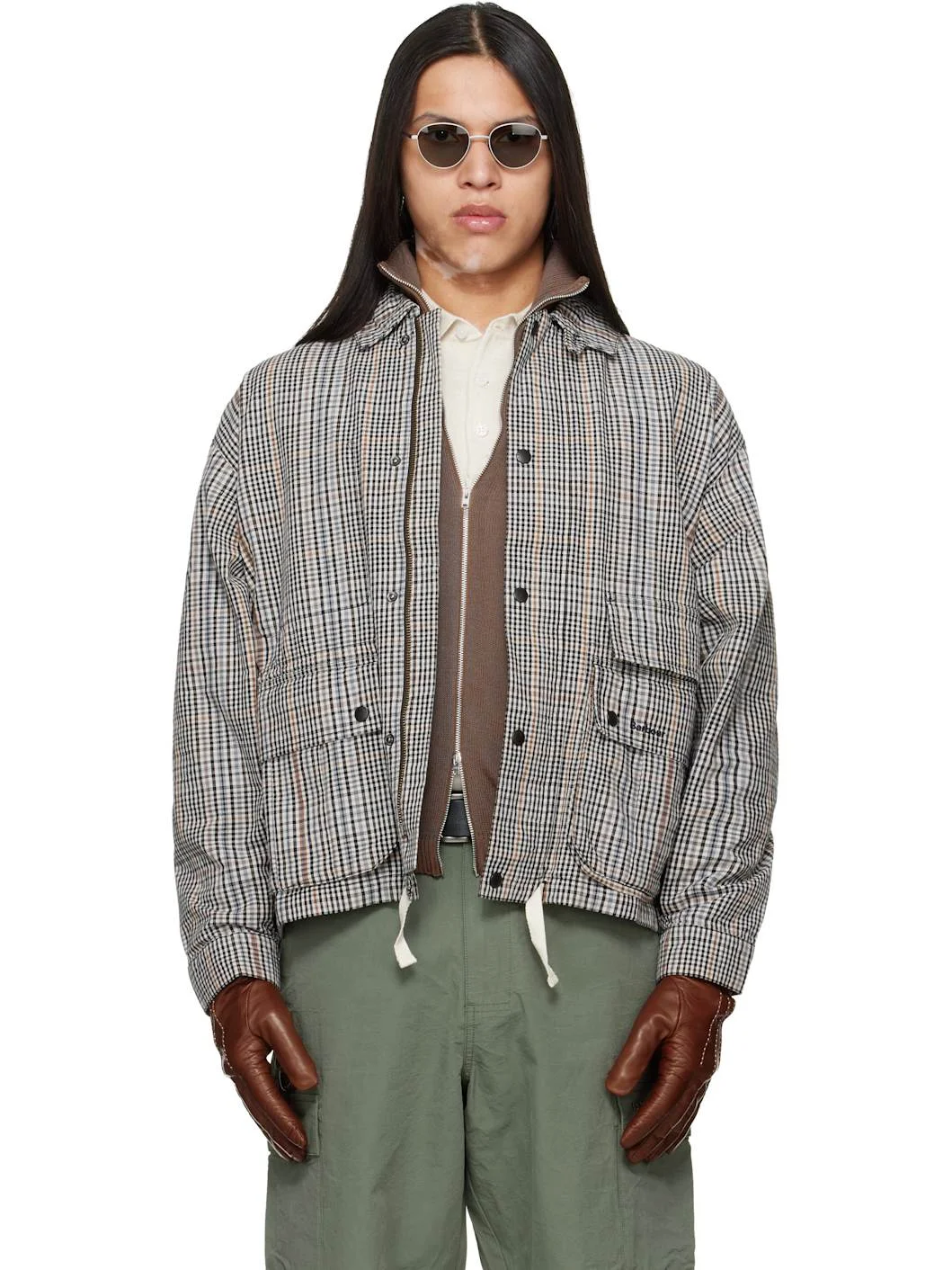 Off-White & Black Westoe Check Casual Jacket - 1
