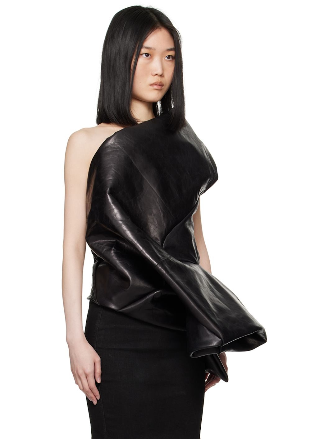 Black Lido Garland Leather Camisole - 2