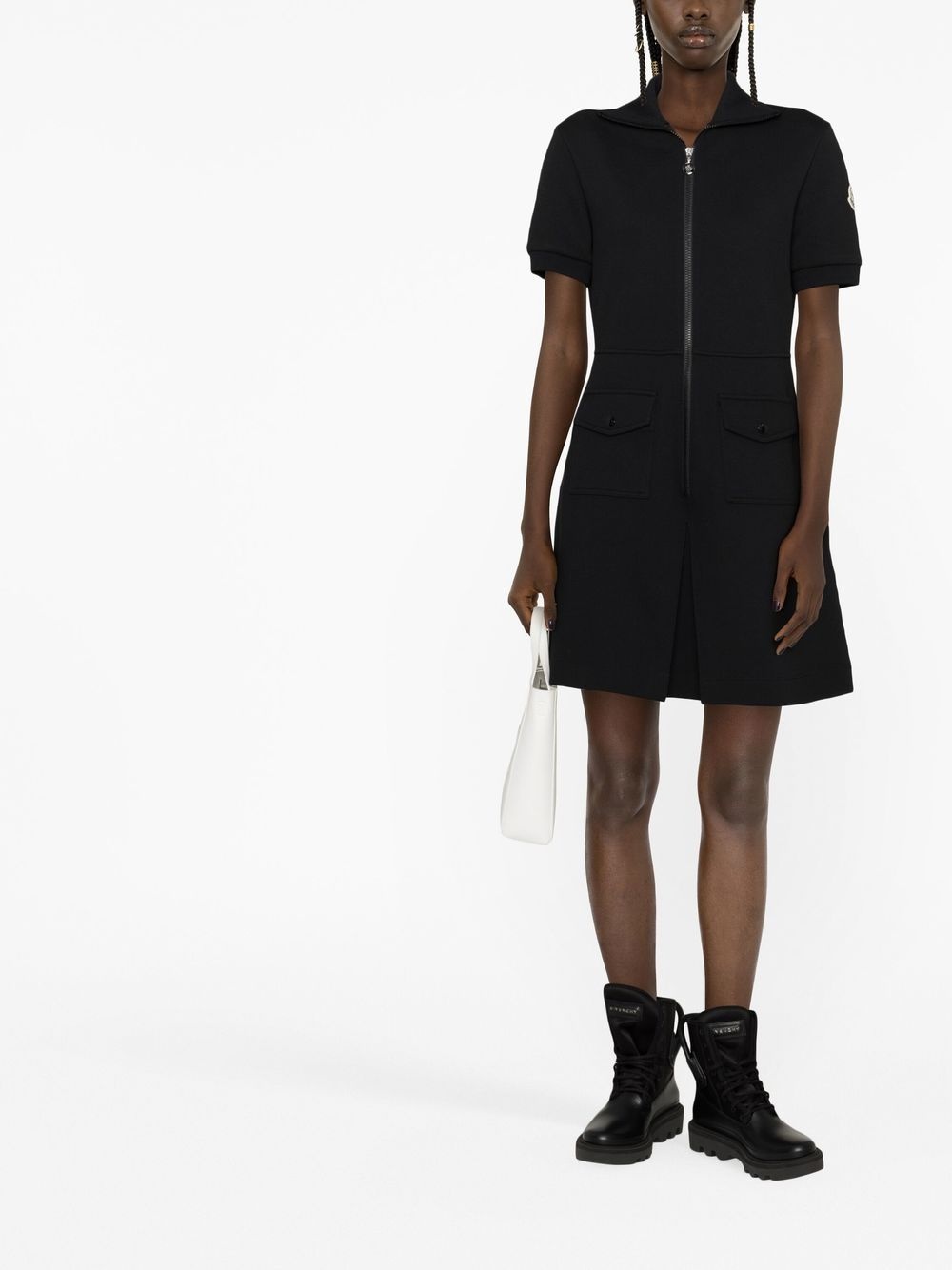 zipped short-sleeved minidress - 2