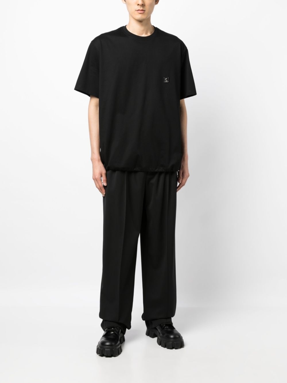 logo-plaque cotton T-shirt - 3