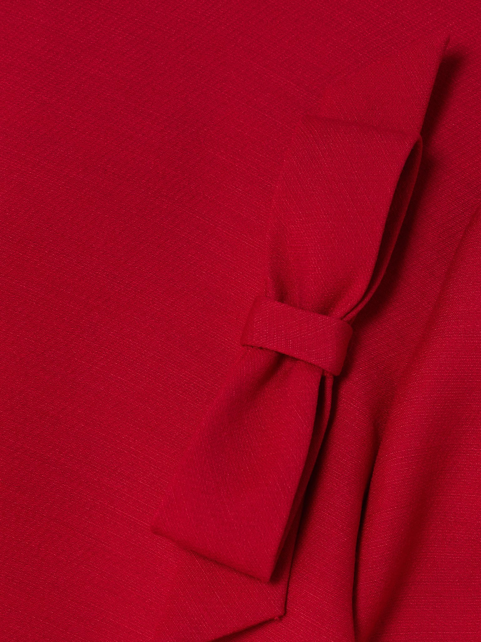 Bow-embellished wool and silk-blend mini dress Red - 4