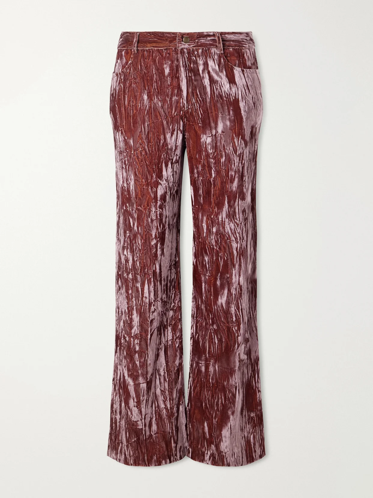 Velvet-rayon Wide-leg Pants - 1