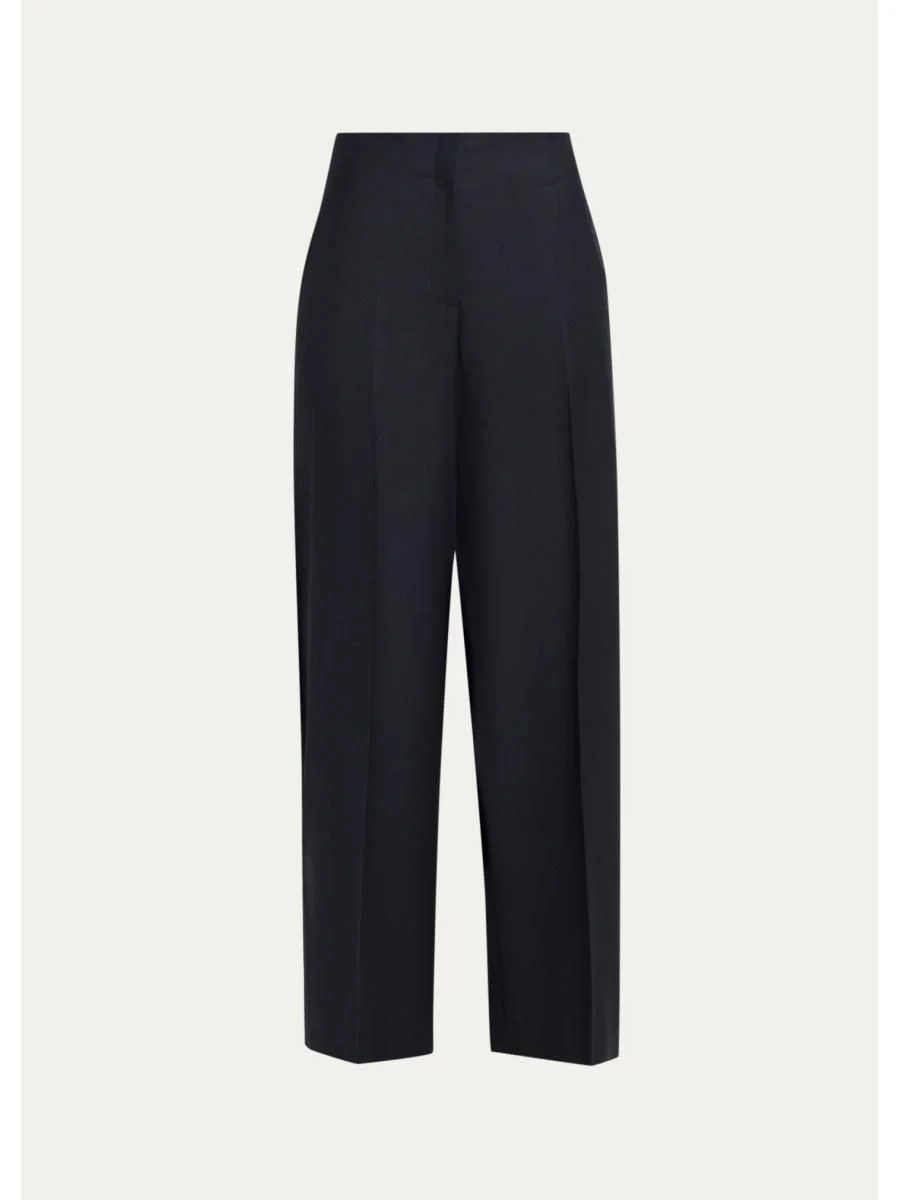 Thames Wide-Leg Brushed Wool Pants - 1