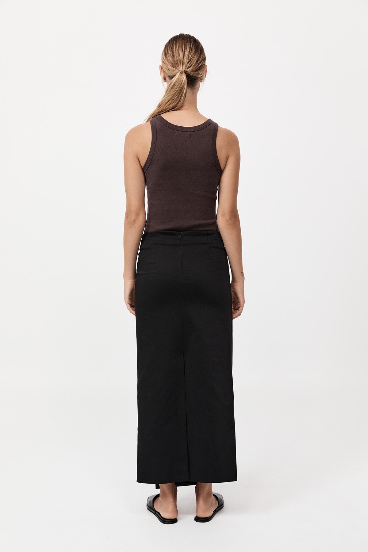 Column Wrap Skirt - Black - 5