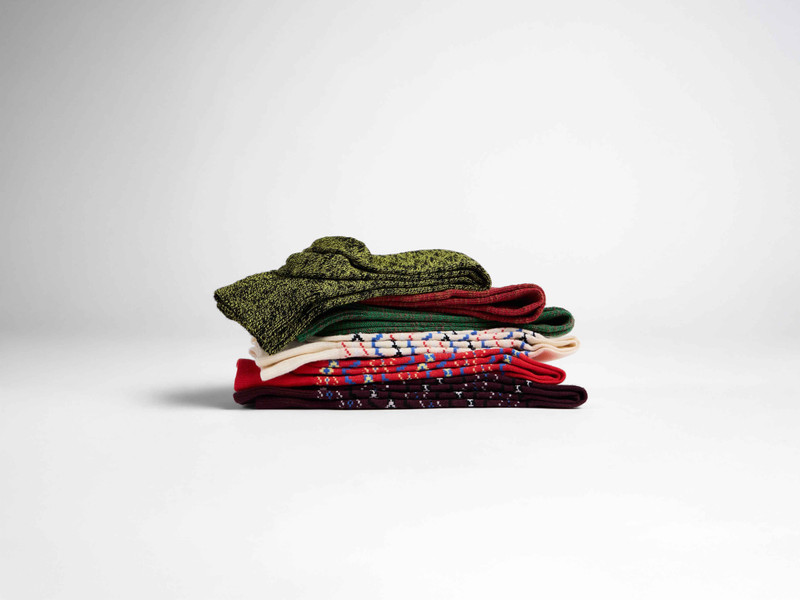 FAIRISLE SOCK IN RED 5