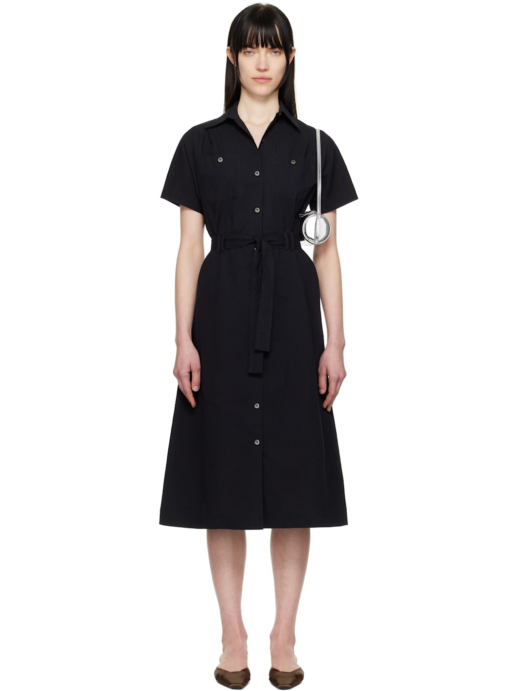 A. P.C. Black New Drew Midi Dress - 1