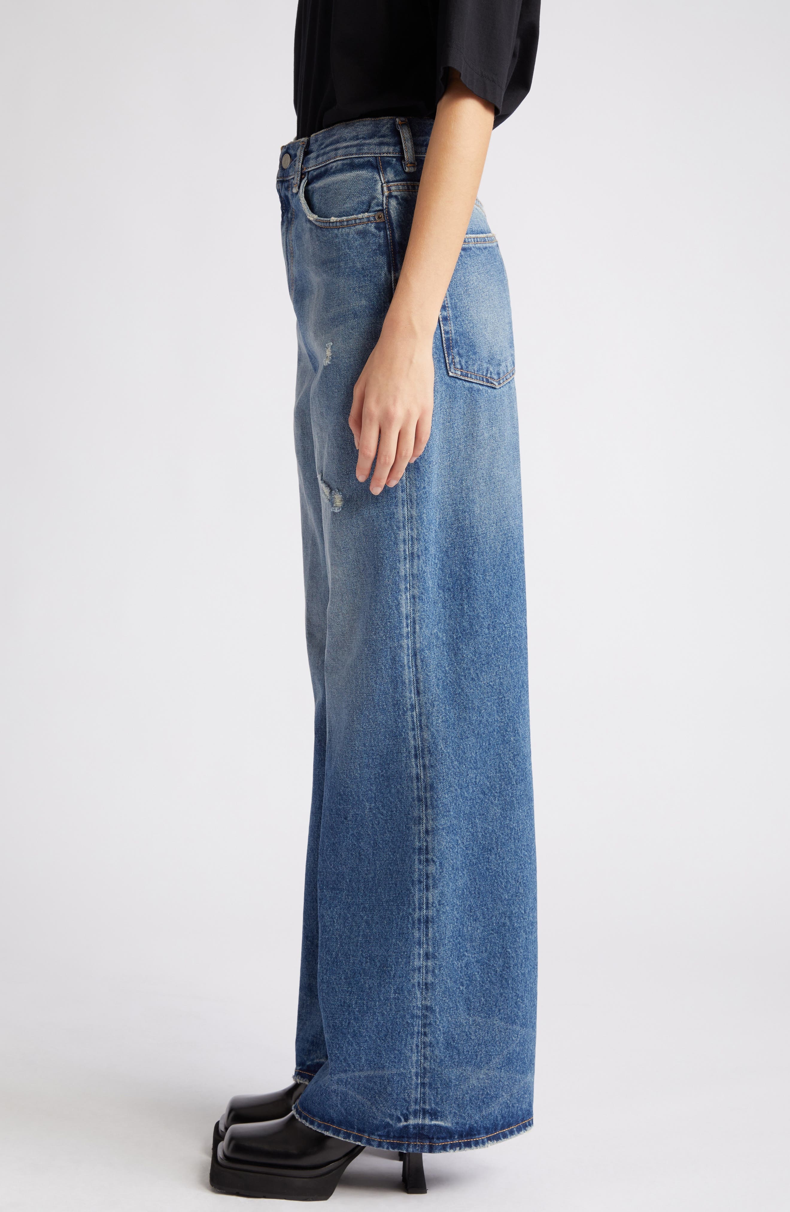 2022 Organic Cotton Denim Wide Leg Jeans - 4