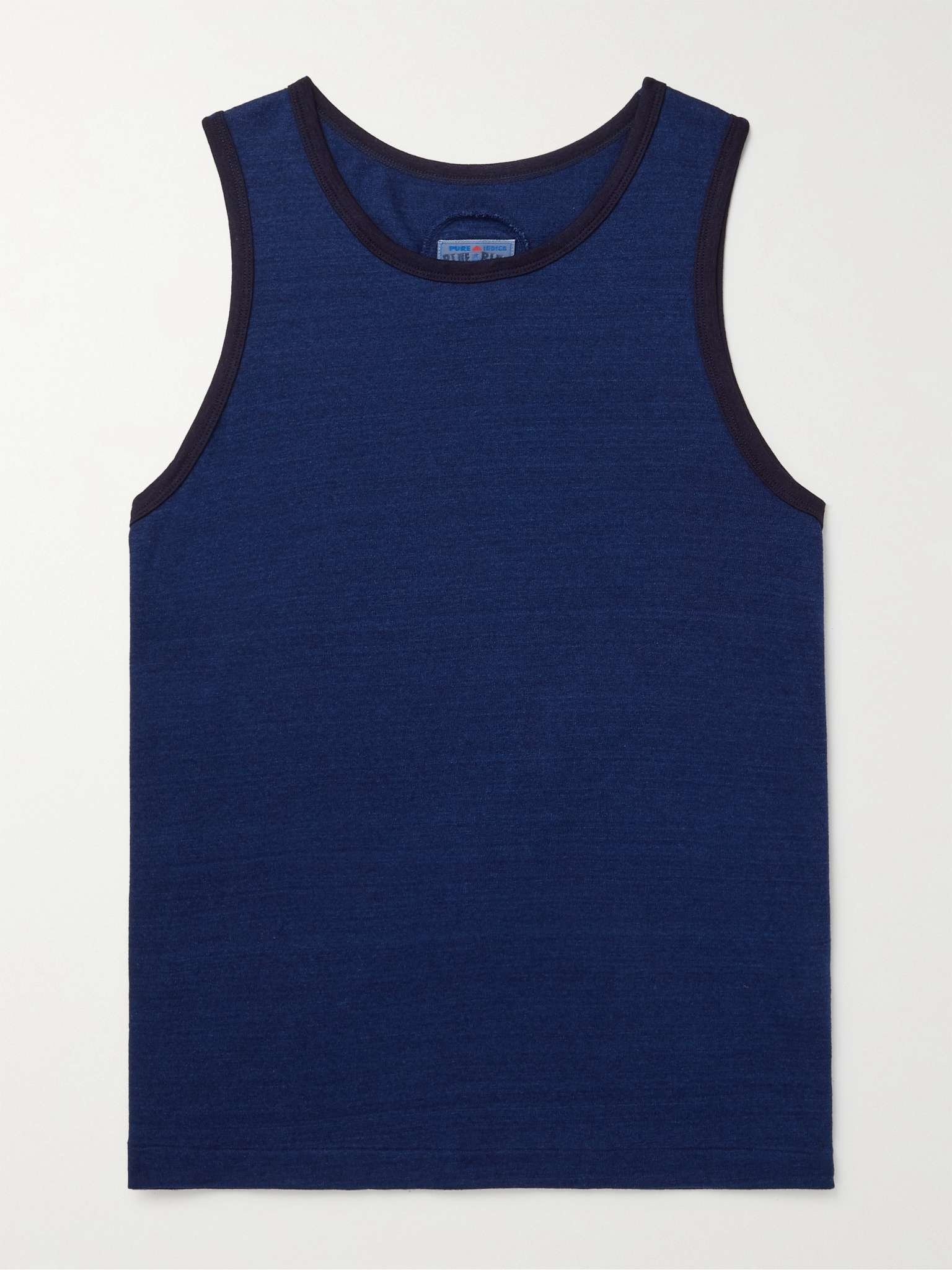 Indigo-Dyed Cotton-Jersey Tank Top - 1