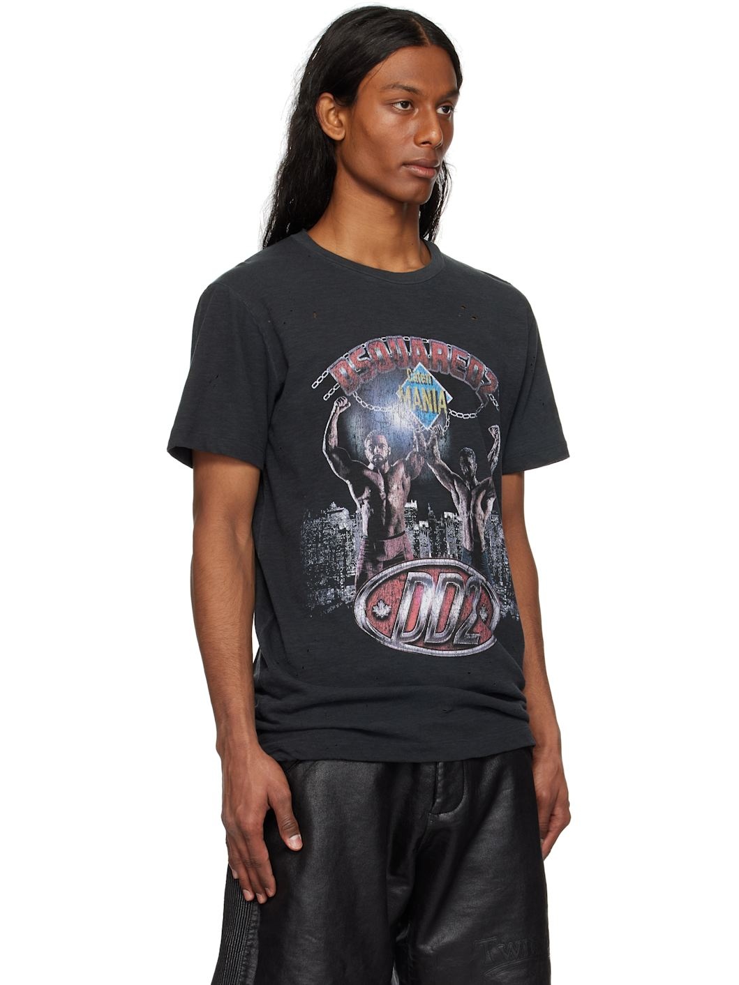 Black Supervintage Dyed Cigarette Fit T-shirt - 2
