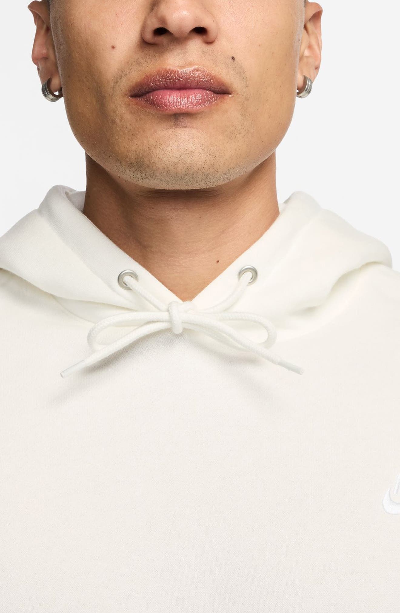 Nike Club Fleece Pullover Hoodie in Sail/White at Nordstrom - 3