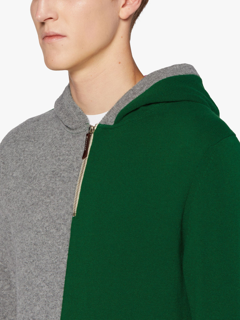 DOUBLE AGENT GREEN WOOL HOODED SWEATER | GKM-201 5