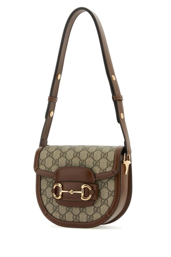 Gucci Woman Gg Supreme Fabric And Leather Gucci Horsebit 1955 Shoulder Bag - 2