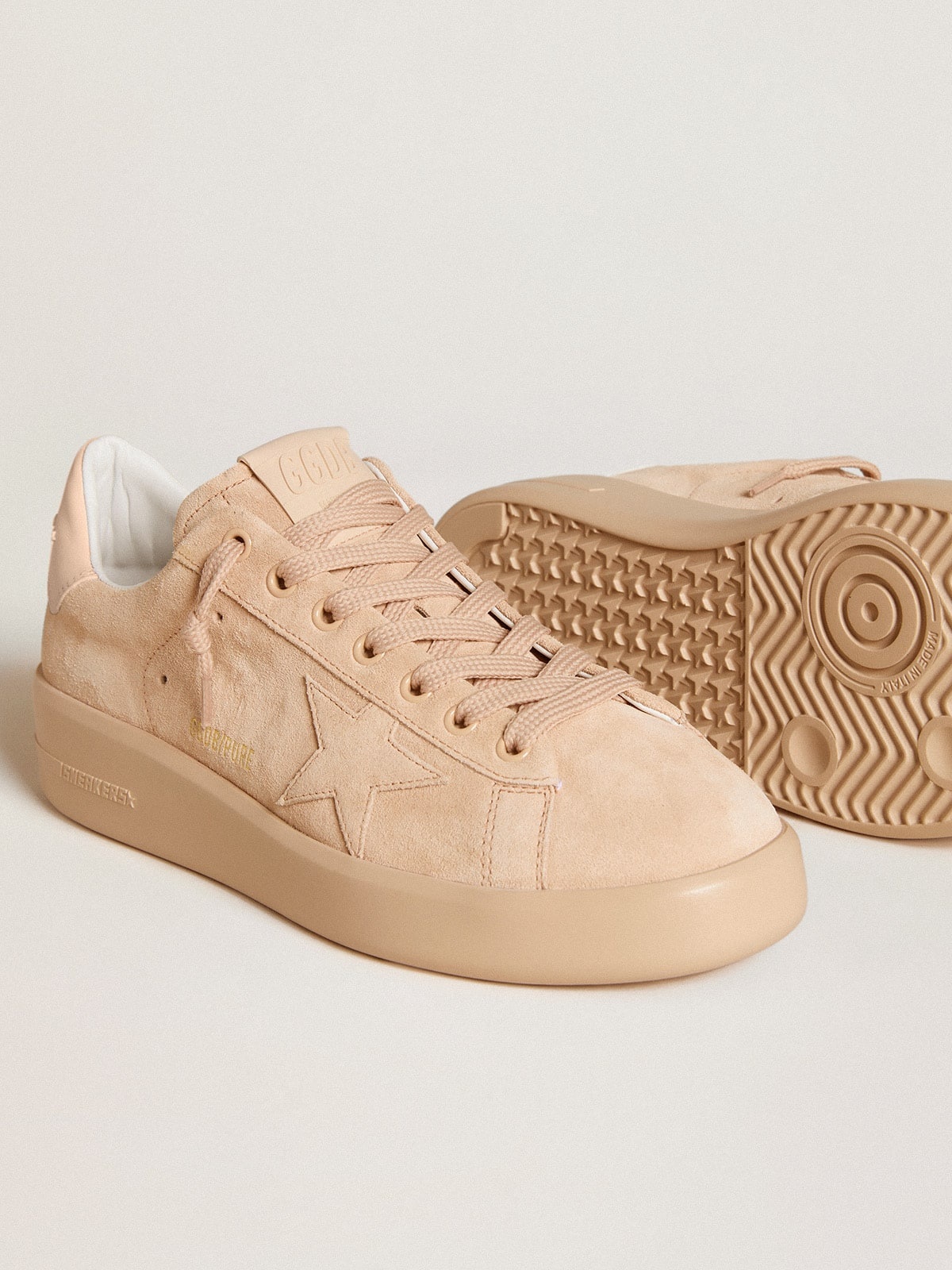Purestar in suede with suede star and light pink leather heel tab - 3