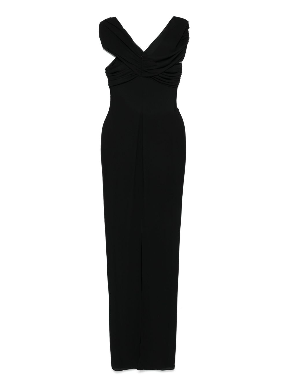 off-shoulder sheer maxi dress - 2