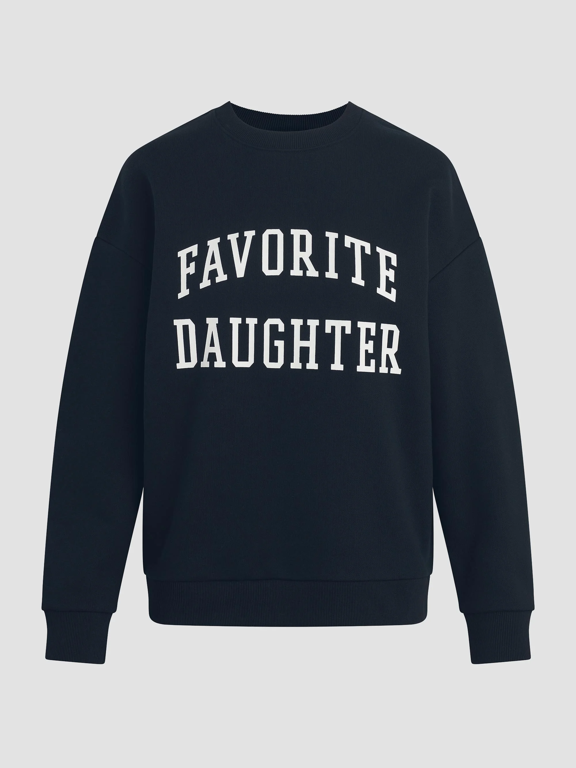 Women's Collegiate Cotton-Blend Sweatshirt - Navy - 1
