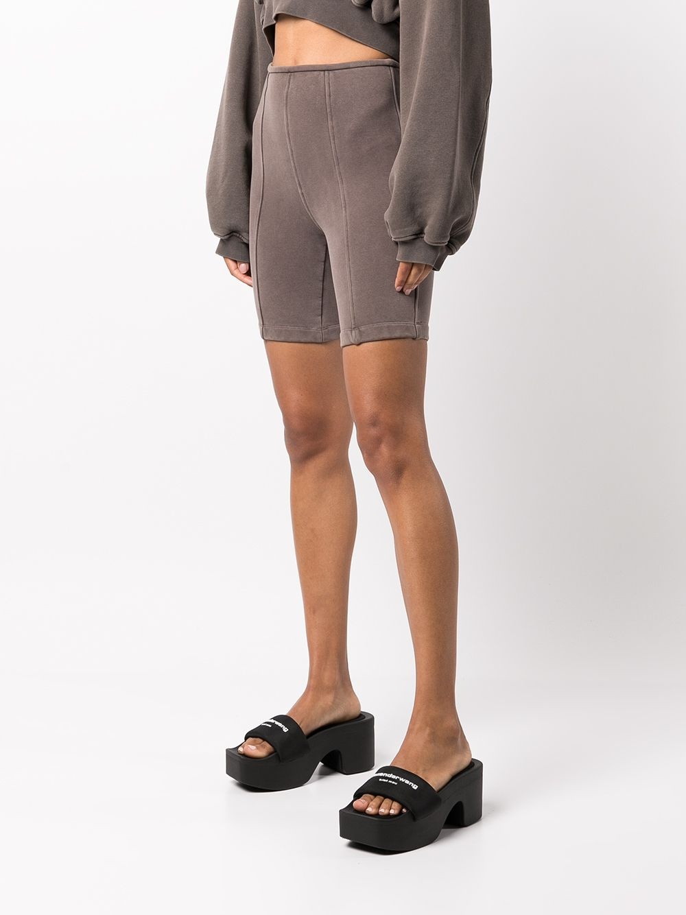 high-waisted cotton cycling shorts - 3