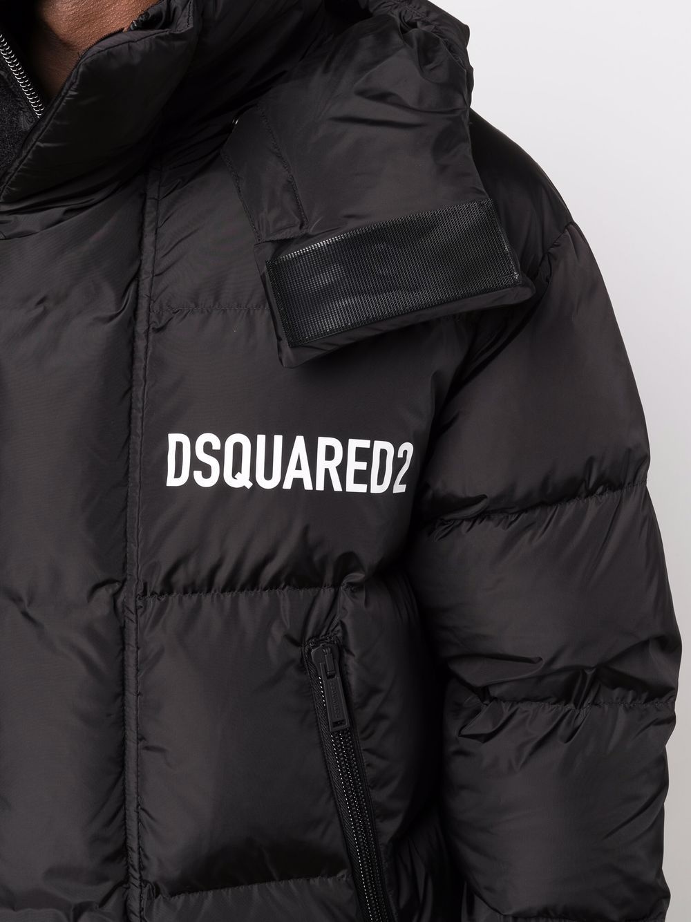 logo-print feather-down padded jacket - 5