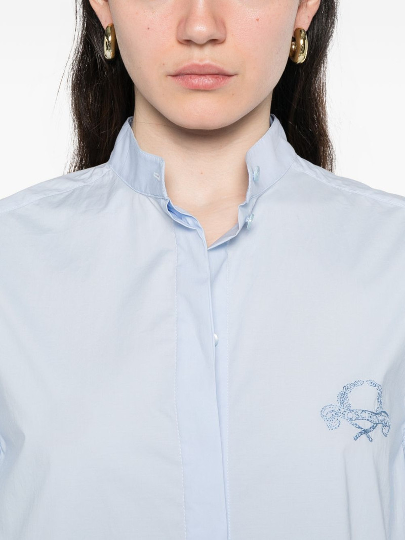 logo-embroidery pleated-hem mini dress 5