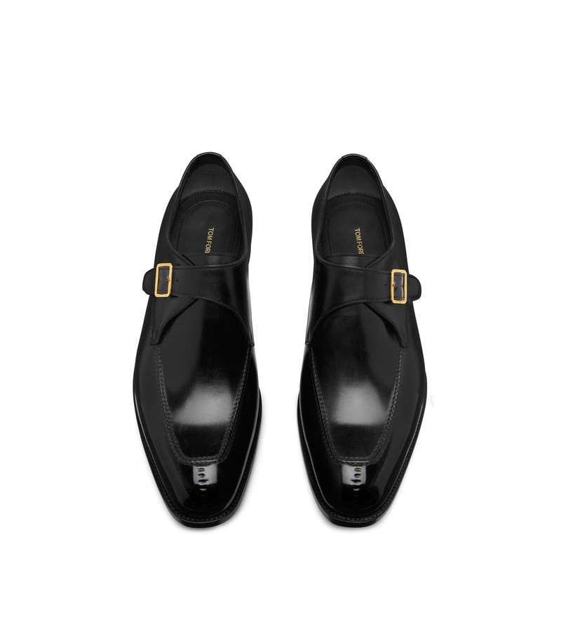 TOM FORD BURNISHED LEATHER TUDOR SINGLE MONK STRAP outlook