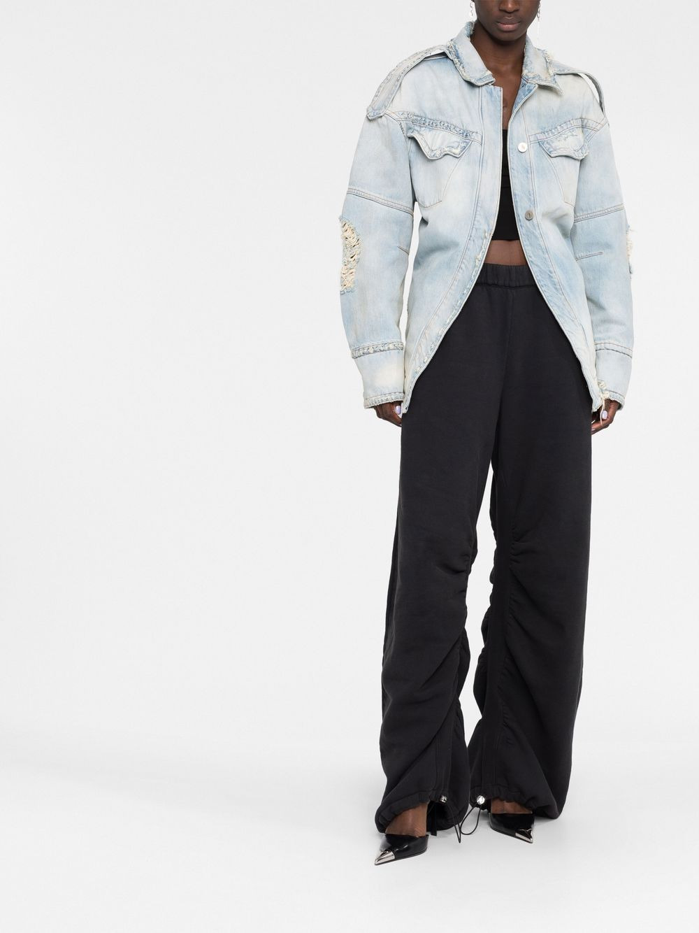 distressed denim jacket - 2