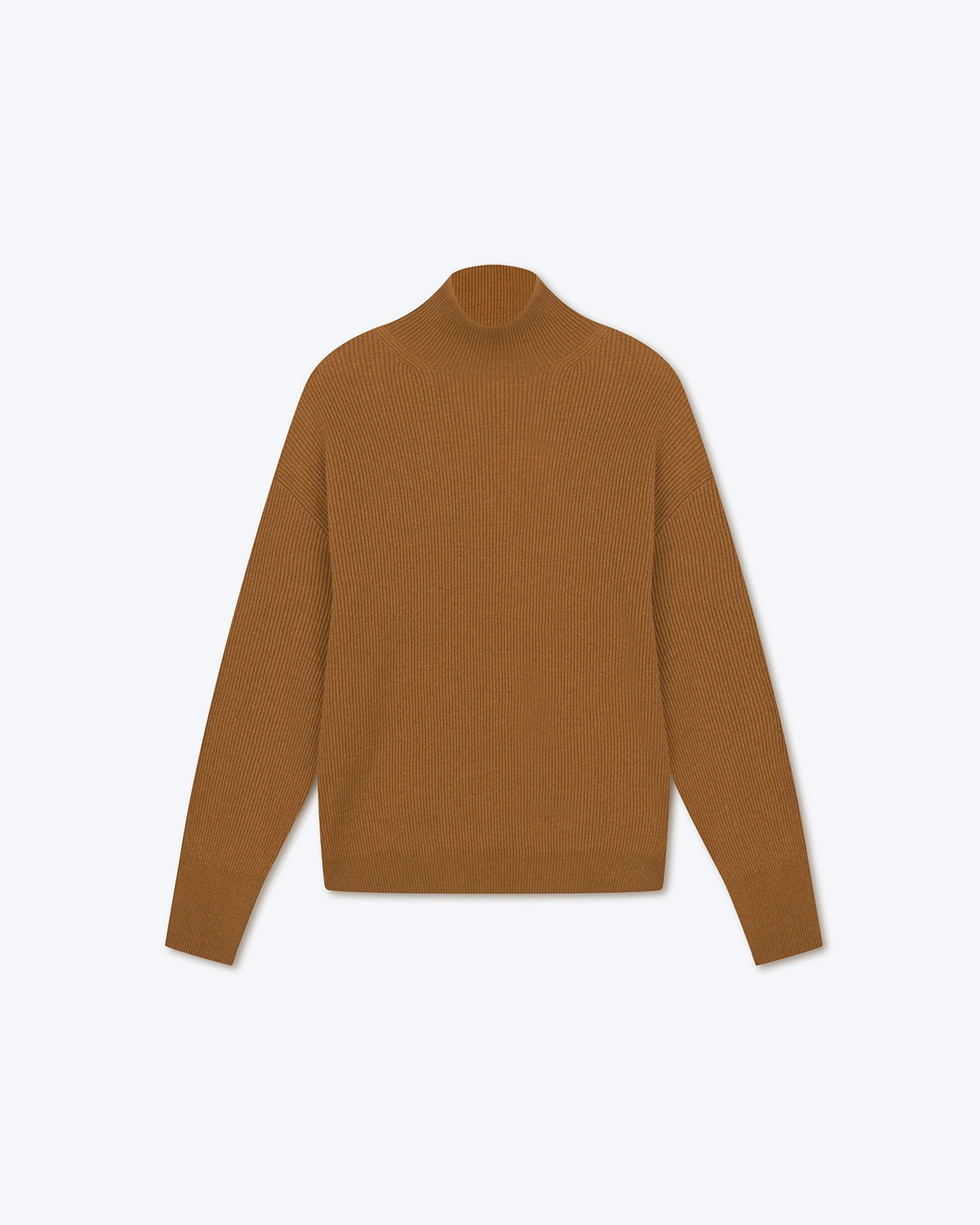 ARYA - Mock-neck cashmere-blend sweater - Camel - 1