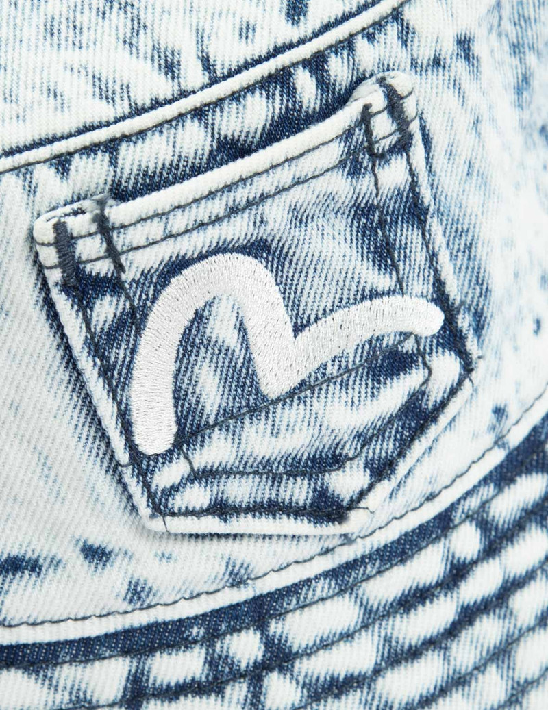 GRAFFITI LOGO EMBROIDERY DENIM BUCKET HAT 5