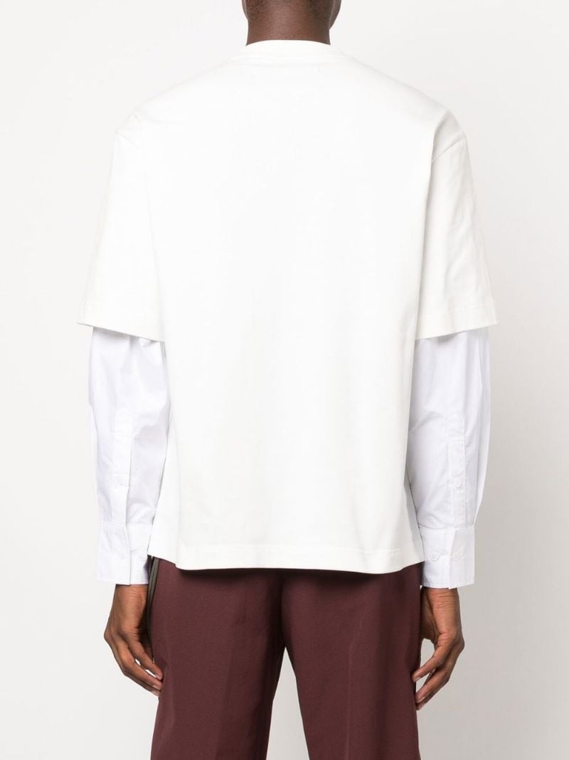 logo-embroidered layered sweatshirt - 4