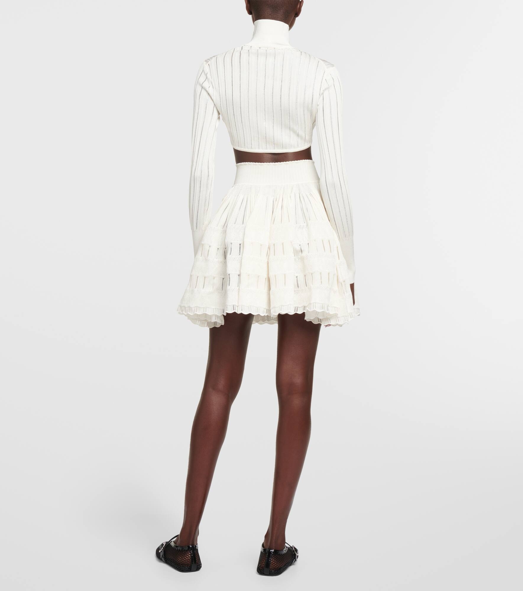 Ribbed-knit cropped cardigan - 3