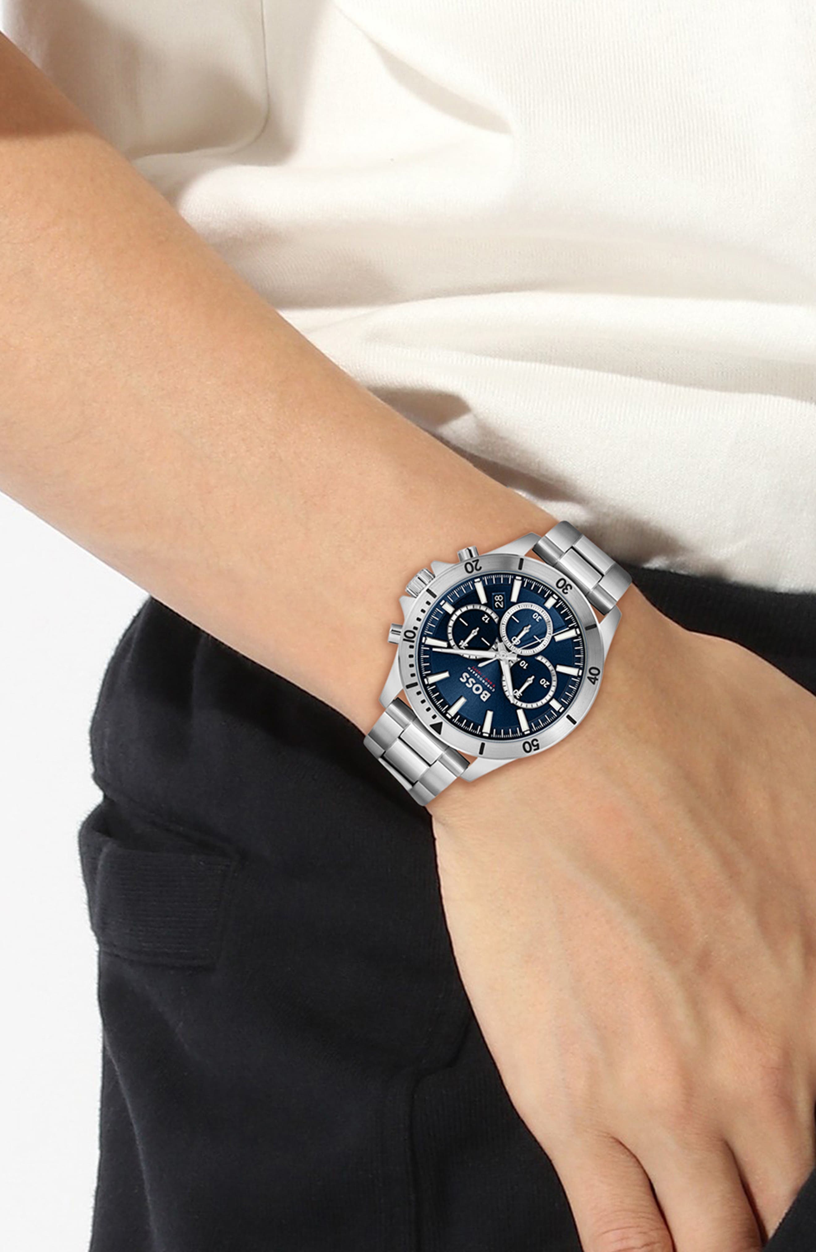 BOSS Troper Chronograph Bracelet Watch, 45mm in Blue at Nordstrom - 2