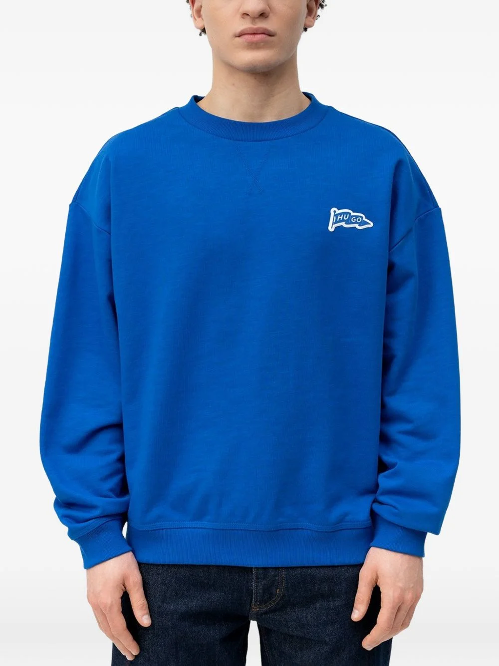 logo-patch crew-neck sweatshirt - 1