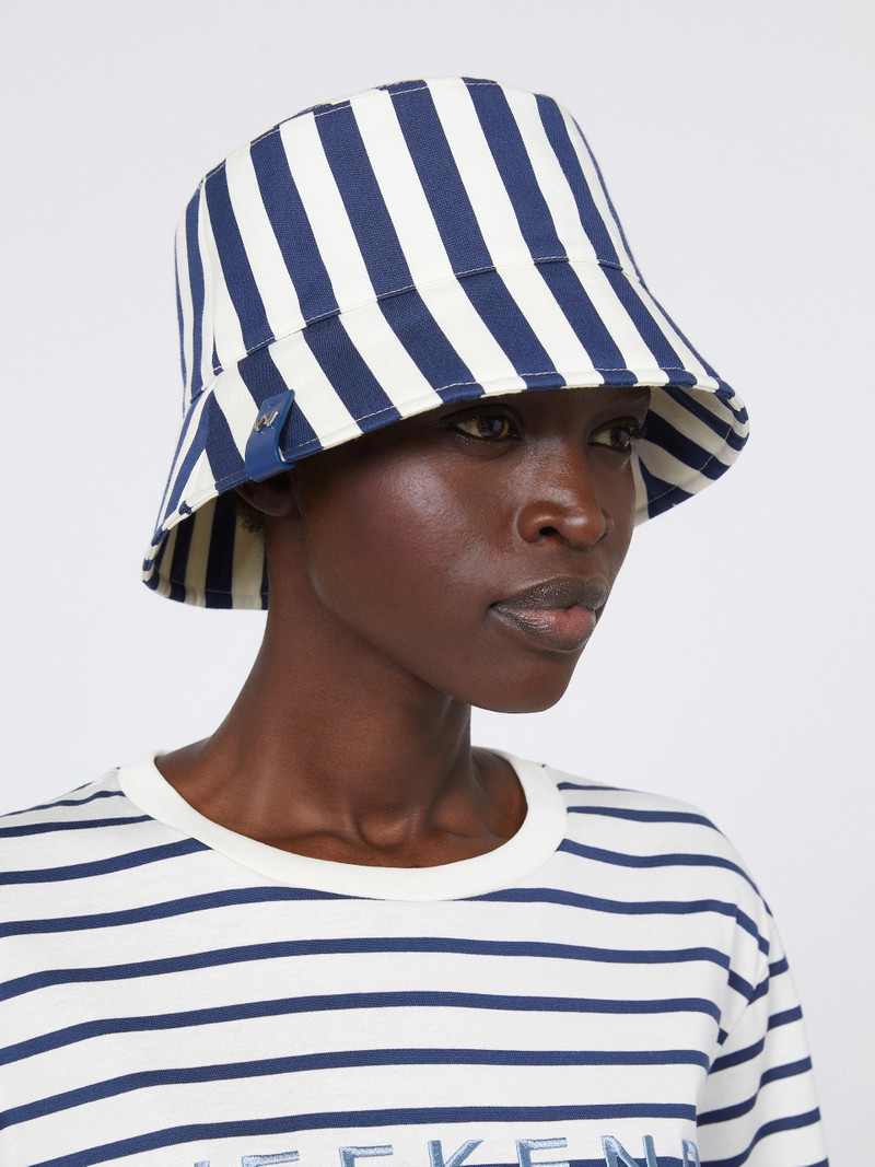 CORONA Striped cotton cloche hat - ULTRAMARINE 3