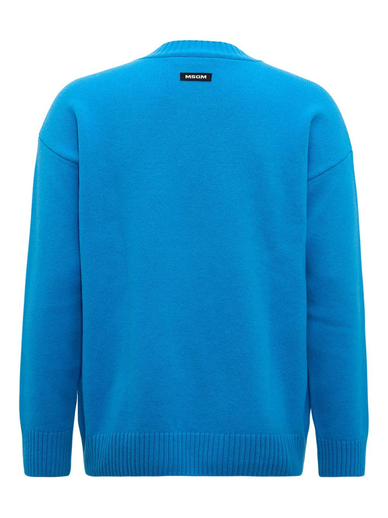 MSGM rose-embroidery crew-neck sweater outlook