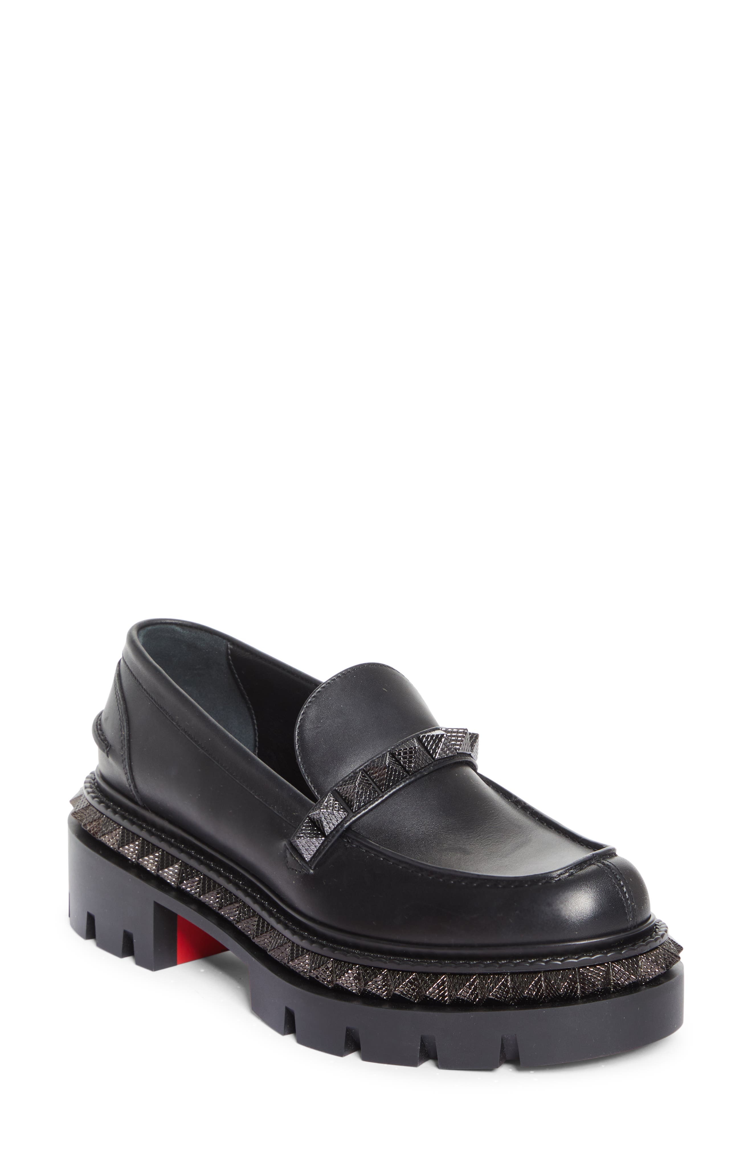 Christian Louboutin St. Roch Stud Platform Loafer in Black at Nordstrom - 1