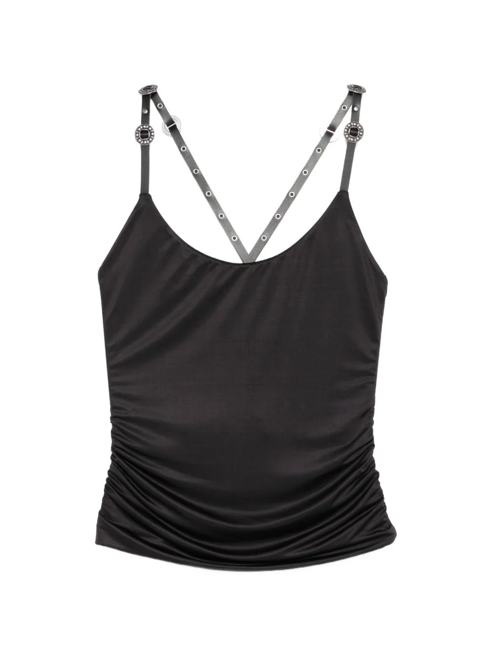 ruched eyelet-embellished top - 1