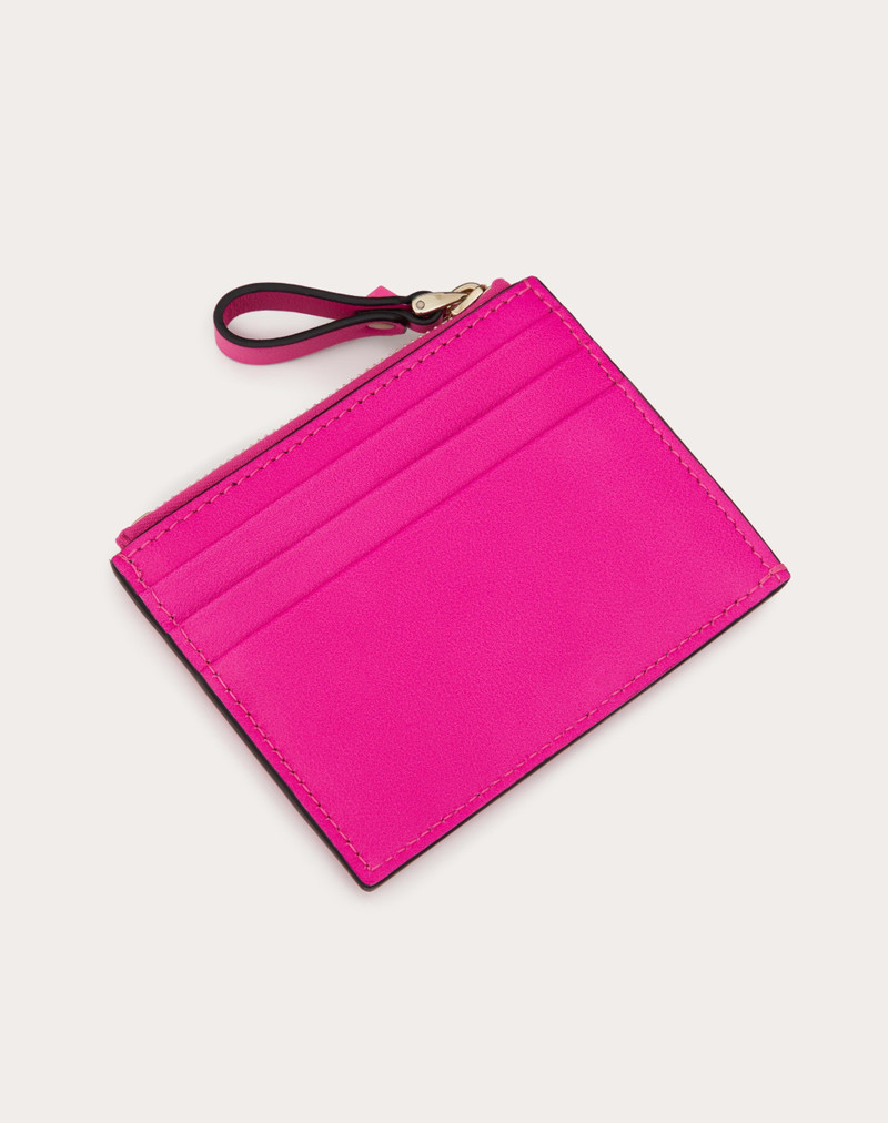 ROCKSTUD CALFSKIN CARDHOLDER WITH ZIPPER 3