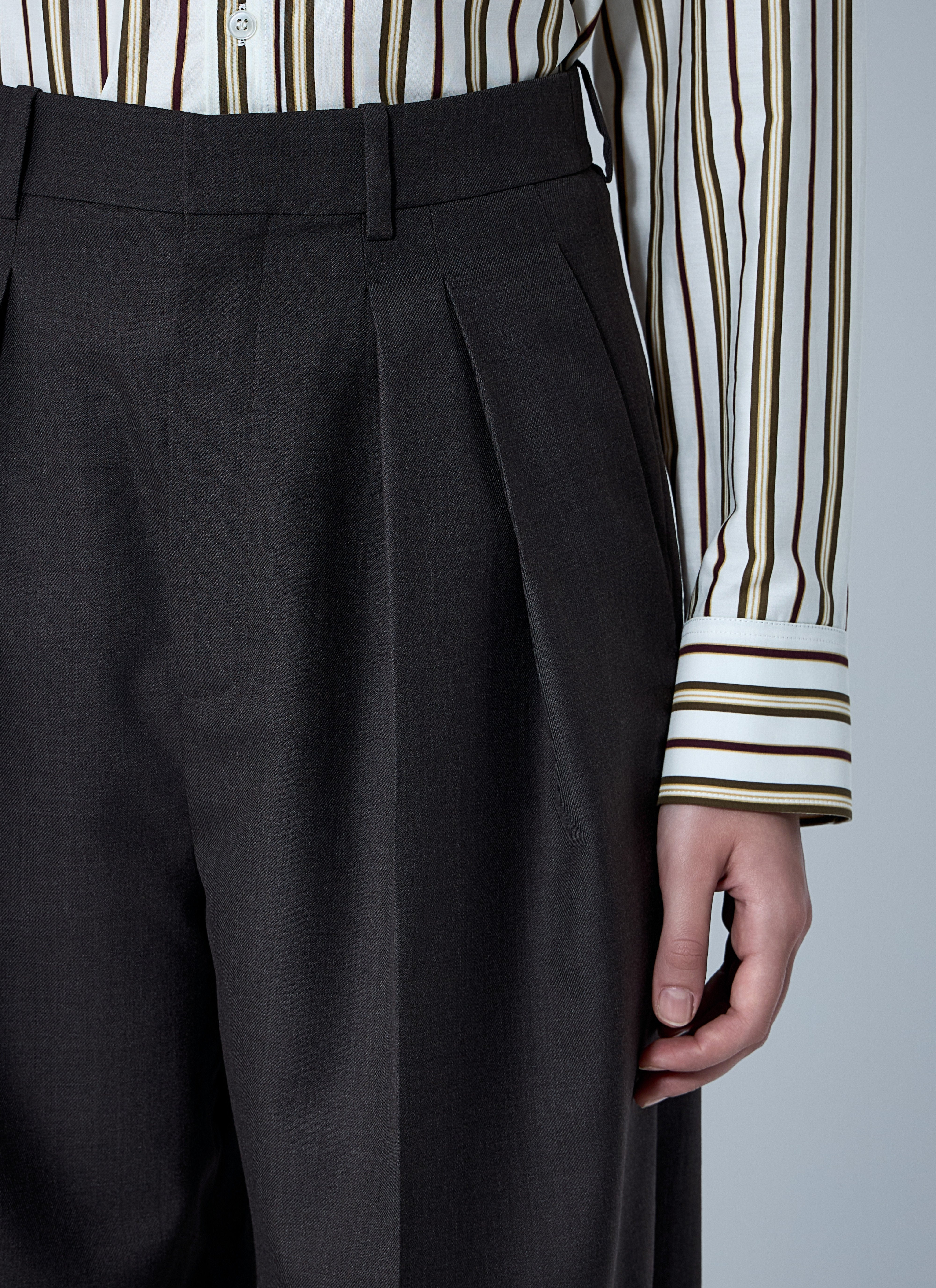 Saint Laurent Women Wool Chiné Pants - 5