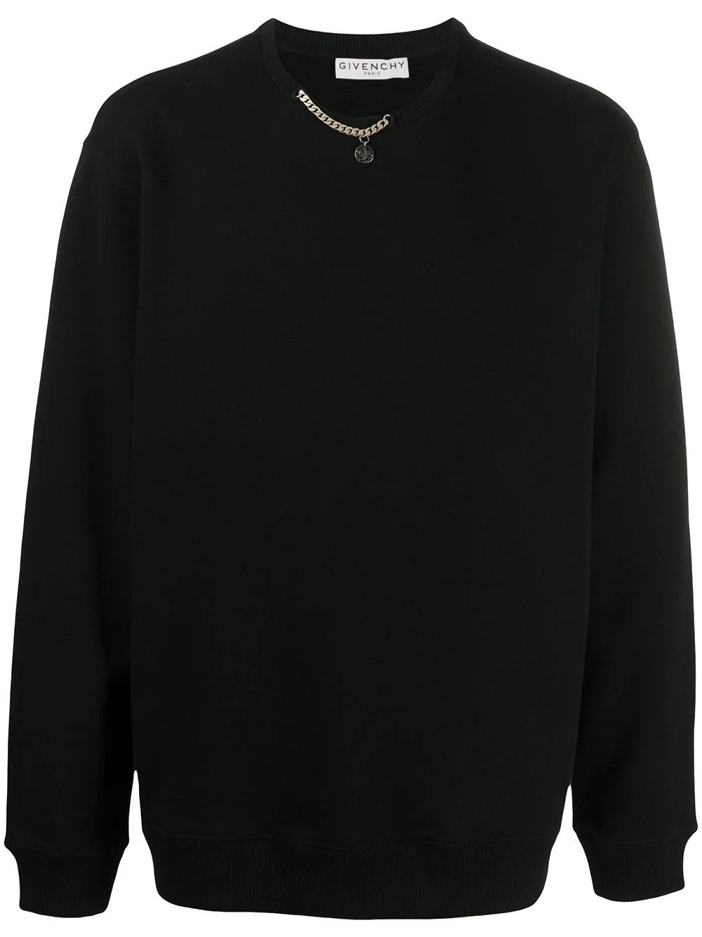 curb chain embellished sweatshirt - 1