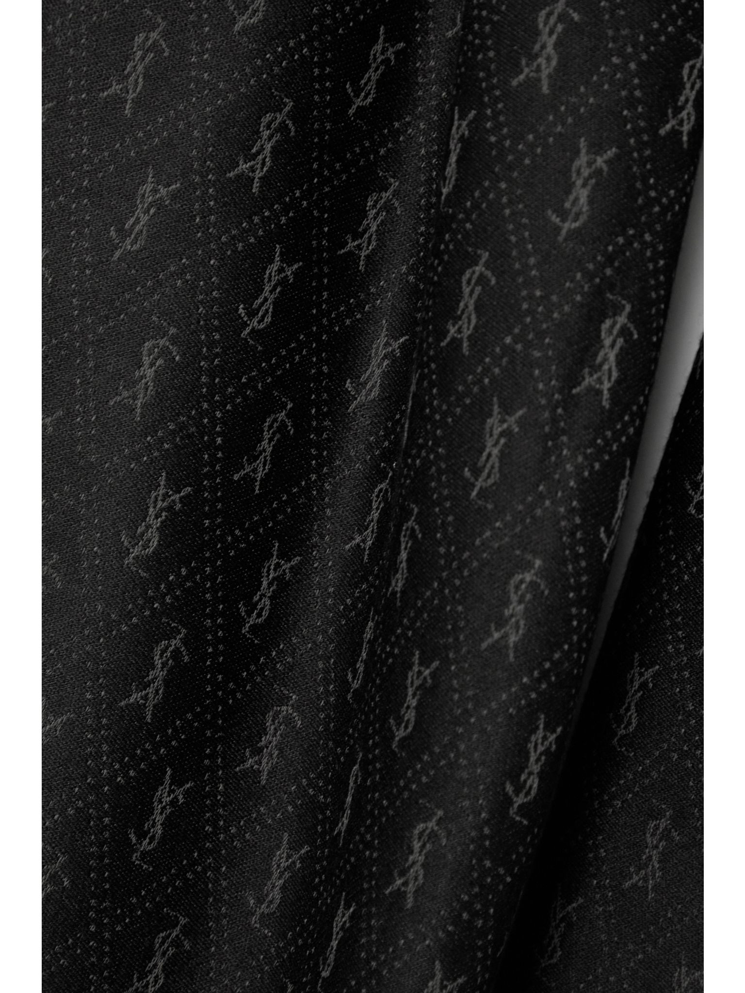 Fringed wool, cotton and silk-blend jacquard scarf Black - 3
