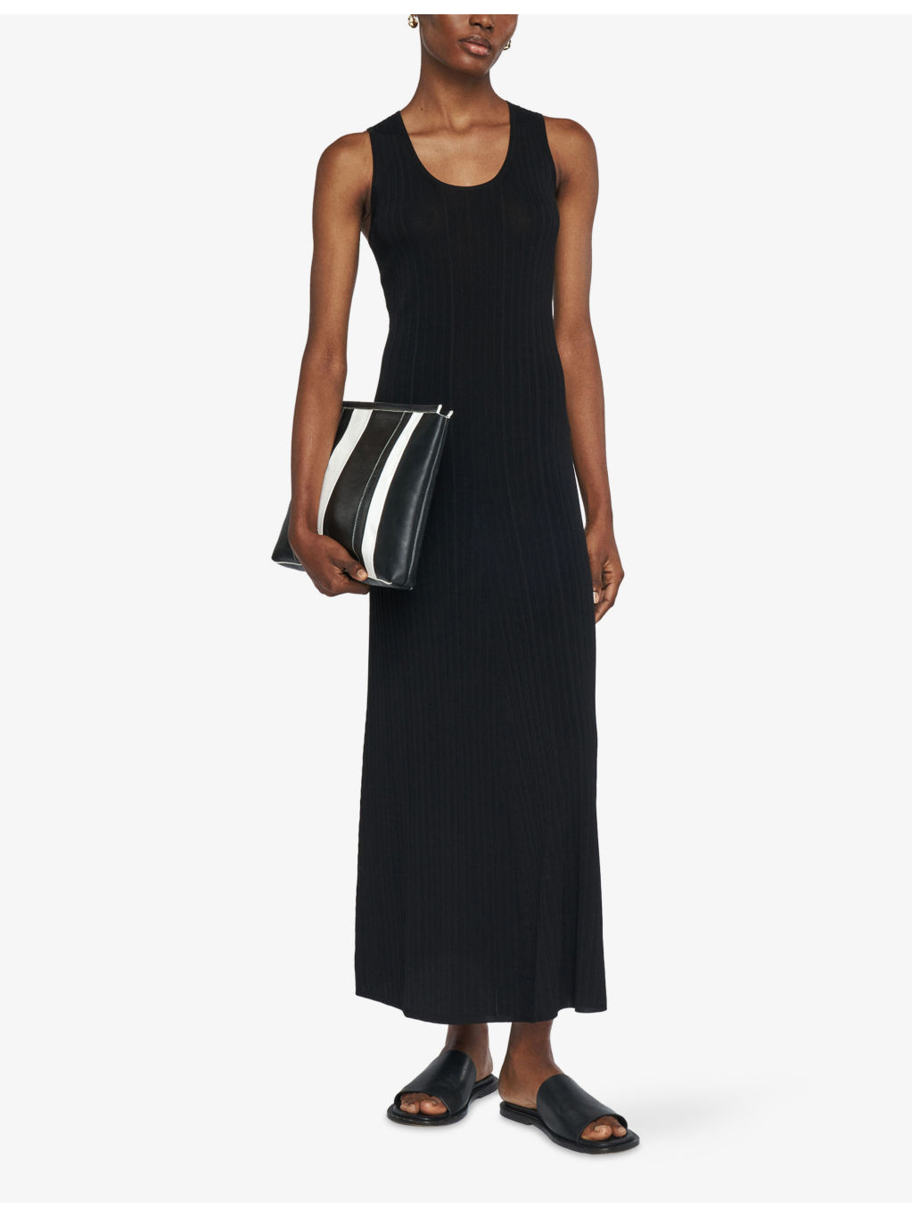 Round-Neck Sleeveless Ribbed-Knit Maxi Dress - 2