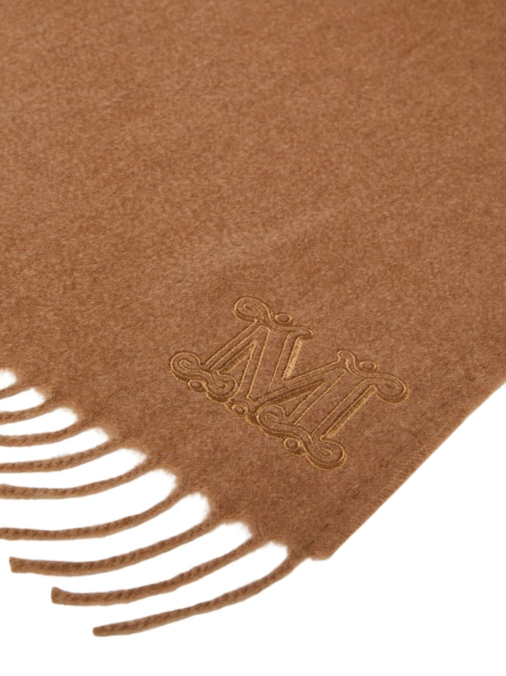 monogram embroidered wool scarf - 2