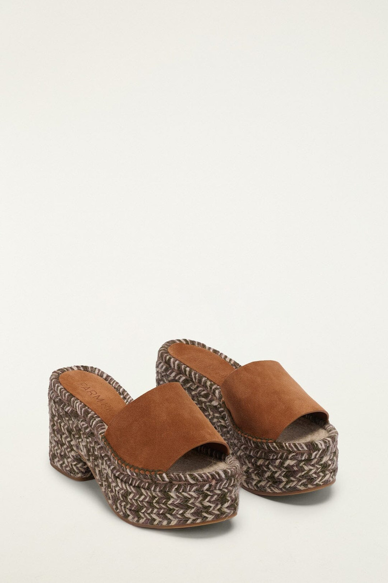 FARM RIO Brown Platform Espadrille Sandal outlook