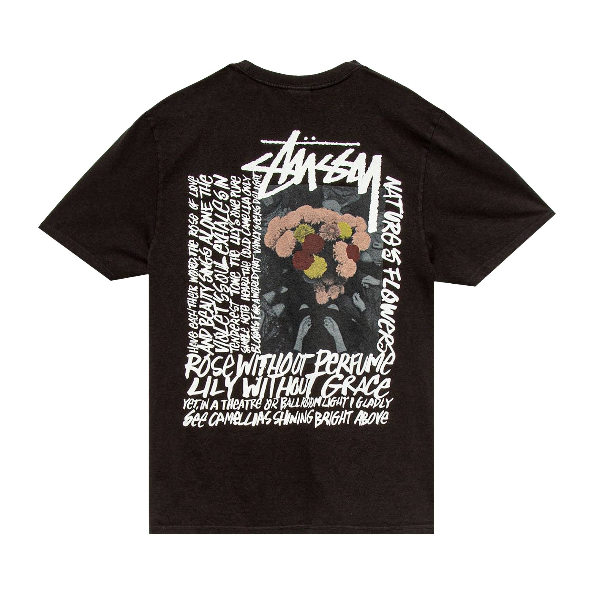 Stussy Camellias Pigment Dyed Tee 'Black' - 2