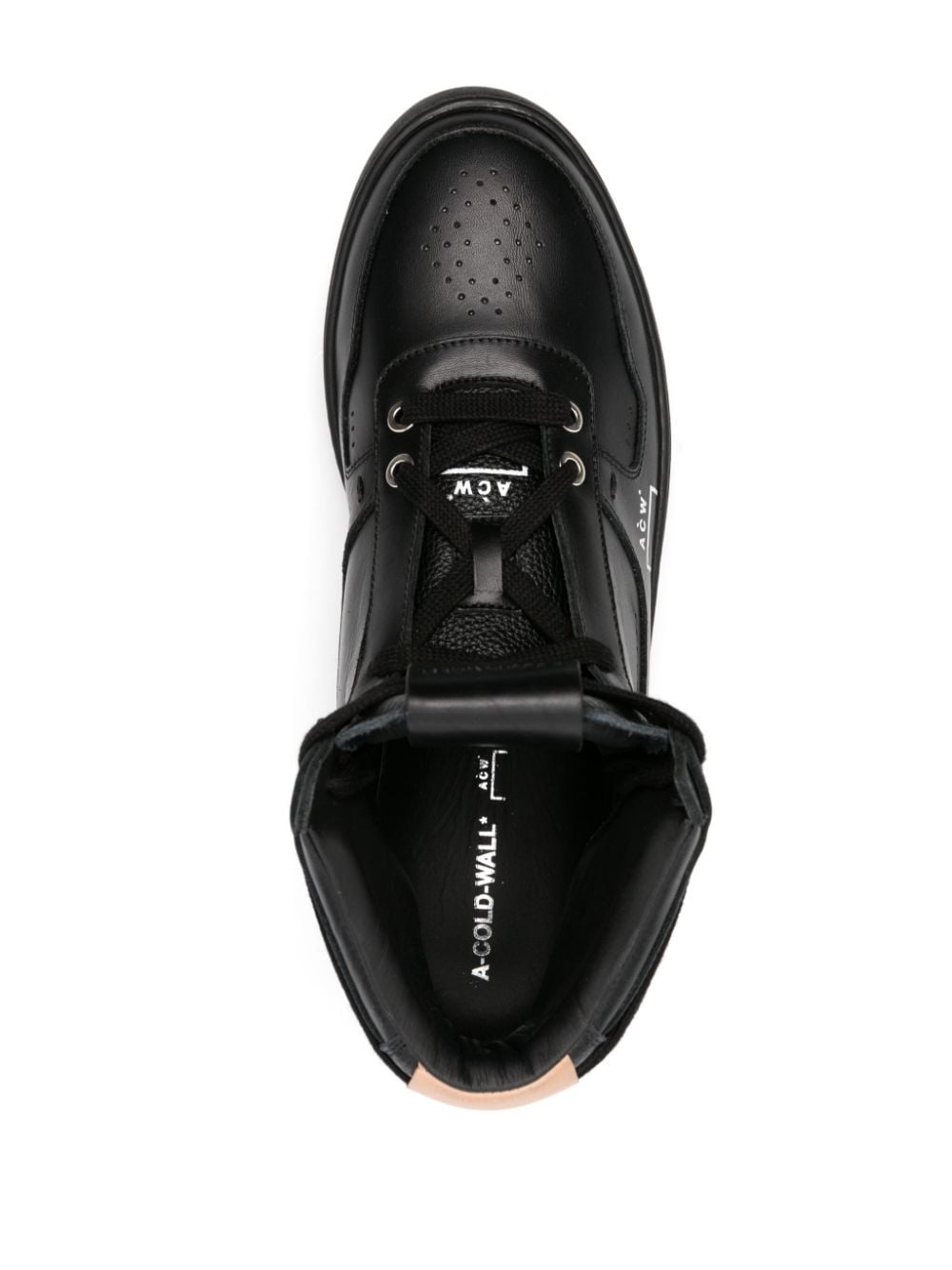 logo-print leather high-top sneakers - 4