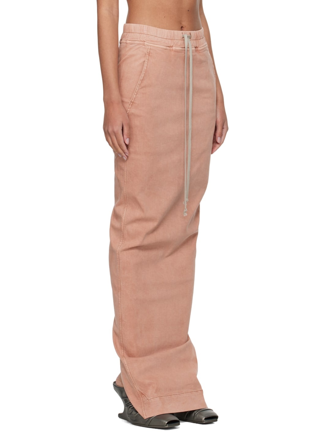 Pink Pull On Pillar Denim Maxi Skirt - 2