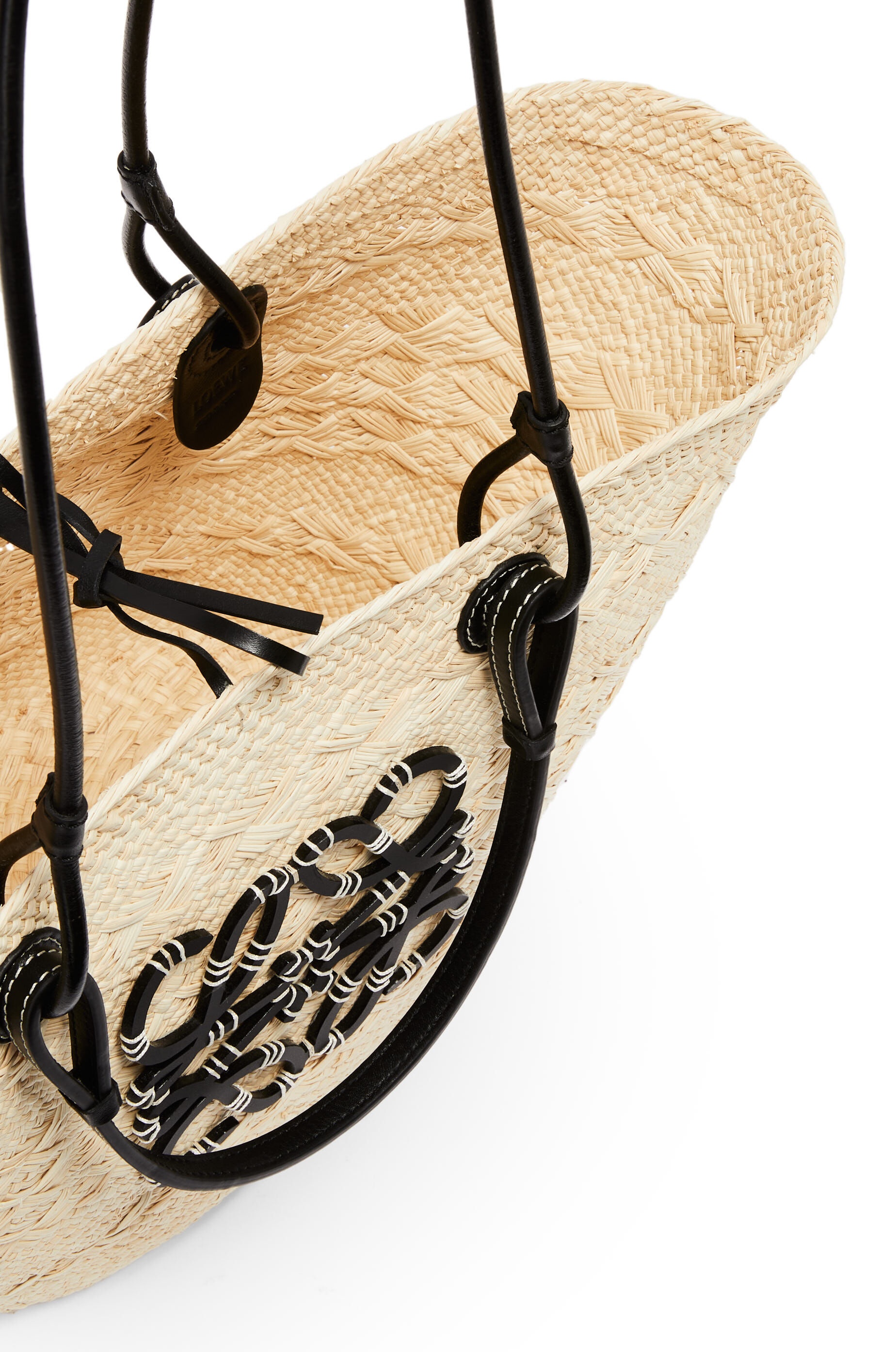 Anagram Basket bag in iraca palm and calfskin - 5