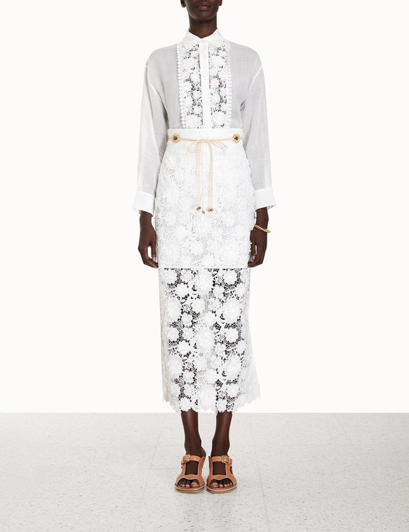 Zimmermann RAIE LACE FLOWER SHIRT outlook