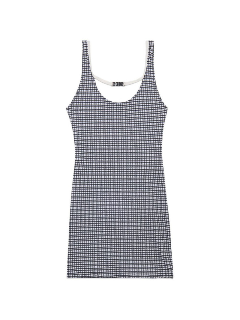 gingham-pattern mini dress 1